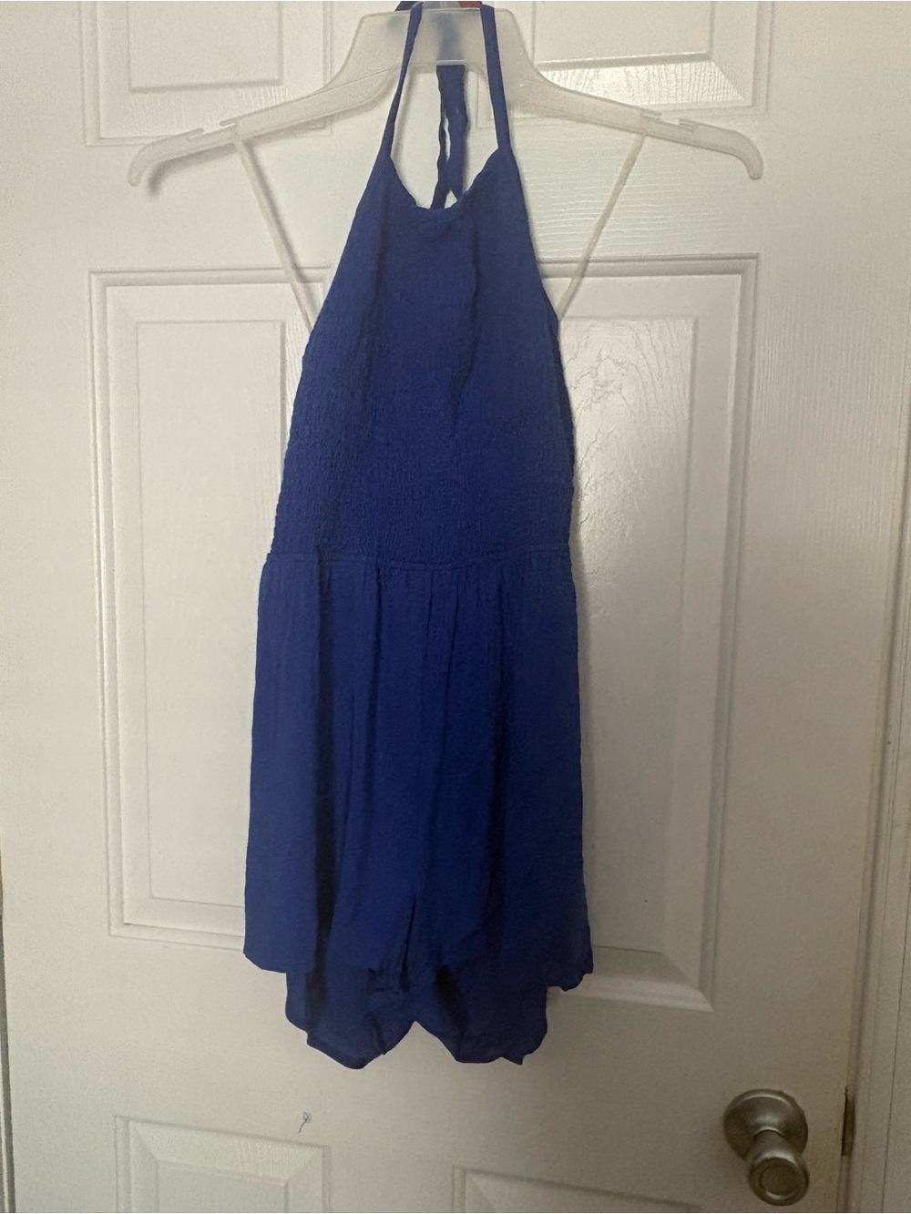 Derek Heart Royal Blue Halter Romper Dress